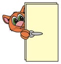 Cat looks out from behind a door Royalty Free Stock Photo