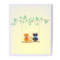 Cat love story in the swing Royalty Free Stock Photo