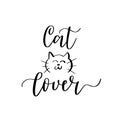 Cat lover hand-drawn pet owner doodle. Cute print Royalty Free Stock Photo