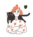 Cat lover vector doodle concept Royalty Free Stock Photo