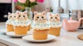 Cat lovers rejoice with a delightful cat-shaped cupcake, a charming and scrumptious treat