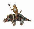 Cat with mace riding triceratops