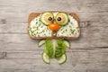 Cat made of bread and vegetables Royalty Free Stock Photo