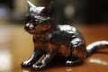 A cat made of liquid mercury created with generative AI technology