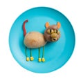 Cat made of potatoes Royalty Free Stock Photo