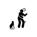Cat, man, scared, superstition icon. Element of negative character traits icon. Premium quality graphic design icon. Signs and