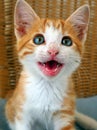 Cat Meow, Blue Eyed Ginger Rescue Kitten