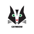 Cat meow - vector logo concept illustration. Creative graphic sign. Design element