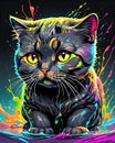 Cat messing with colors. Royalty Free Stock Photo