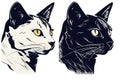 Cat, Minimalist Style, White Background Cartoonish, Flat Illustration.. Generative AI