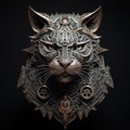 Cat monster, intricate details, 4D shadowing Royalty Free Stock Photo