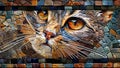 Cat Mosaic Cute Kitty Charming Inquisitive Lovable Pet