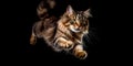 cat in motion, leaping or pouncing with precision and elegance, showcasing their natural athleticism on International Royalty Free Stock Photo