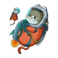 Cat and mouse astronaut