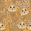 Cat mouse face cute seamless pattern Royalty Free Stock Photo