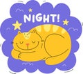 Cat Night Sticker Royalty Free Stock Photo