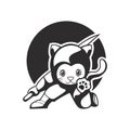 Cat ninja mascot vector design illustration