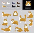 Cat Norwegian Forest Cartoon Vector Illustration Color Variation Set Royalty Free Stock Photo