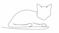 Cat. One line drawing animation. Video clip with alpha channel.