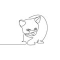 cat one line drawing continuous style of minimalism design Royalty Free Stock Photo