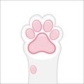 Cat paw background, kitten flat design, prints, cartoon, cute cat foot wallpaper vector illustration