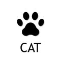 Cat paw print. Vector icon. Royalty Free Stock Photo