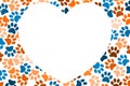 Cat paws to hart love background. Animal paws, dog paws and cat paws make sweet hart wallpaper.