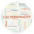 Cat Personality typography word cloud create with the text only. Royalty Free Stock Photo