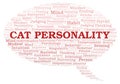 Cat Personality typography word cloud create with the text only. Royalty Free Stock Photo