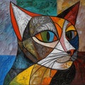 cat in Picasso style