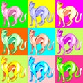 Cat Pop Art Rainbow Colors