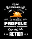 Cat puking funny quote chalkboard graphic