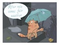 A cat and a rain comics