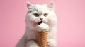 cat relishes frozen treat, cute