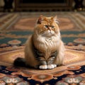 The Cat Resting on the Carpet. AI Royalty Free Stock Photo