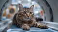 Cat Resting on Washing Machine Royalty Free Stock Photo