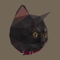 Cat`s head, mosaic, vector. Trendy style geometric. Geometric ru