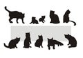 Cat's silhouettes Royalty Free Stock Photo