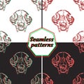 Cat`s skull. Seamless pattern.