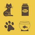 Cat's theme icons vector set