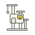 Cat`s tree house color icon