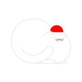 Cat in Santa hat isolated. Christmas and New Year vector illustration Royalty Free Stock Photo