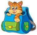 Cat in schoolbag theme image 1