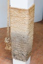 Cat scratching post from manila rope Royalty Free Stock Photo