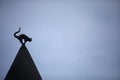 Cat sculpture on roof Royalty Free Stock Photo