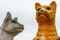 Cat sculptures in Borneo