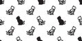 Cat seamless Halloween pattern isolated cat Skull skeleton bone Ghost wallpaper background Royalty Free Stock Photo