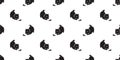 Cat seamless pattern black kitten fish vector calico gift wrapping paper tile background scarf isolated repeat wallpaper cartoon i