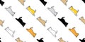 Cat seamless pattern calico kitten vector neko running sleeping breed character cartoon pet scarf isolated repeat wallpaper tile b