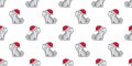 Cat seamless pattern Christmas Santa Claus hat kitten vector cartoon repeat wallpaper scarf isolated tile background illustration Royalty Free Stock Photo
